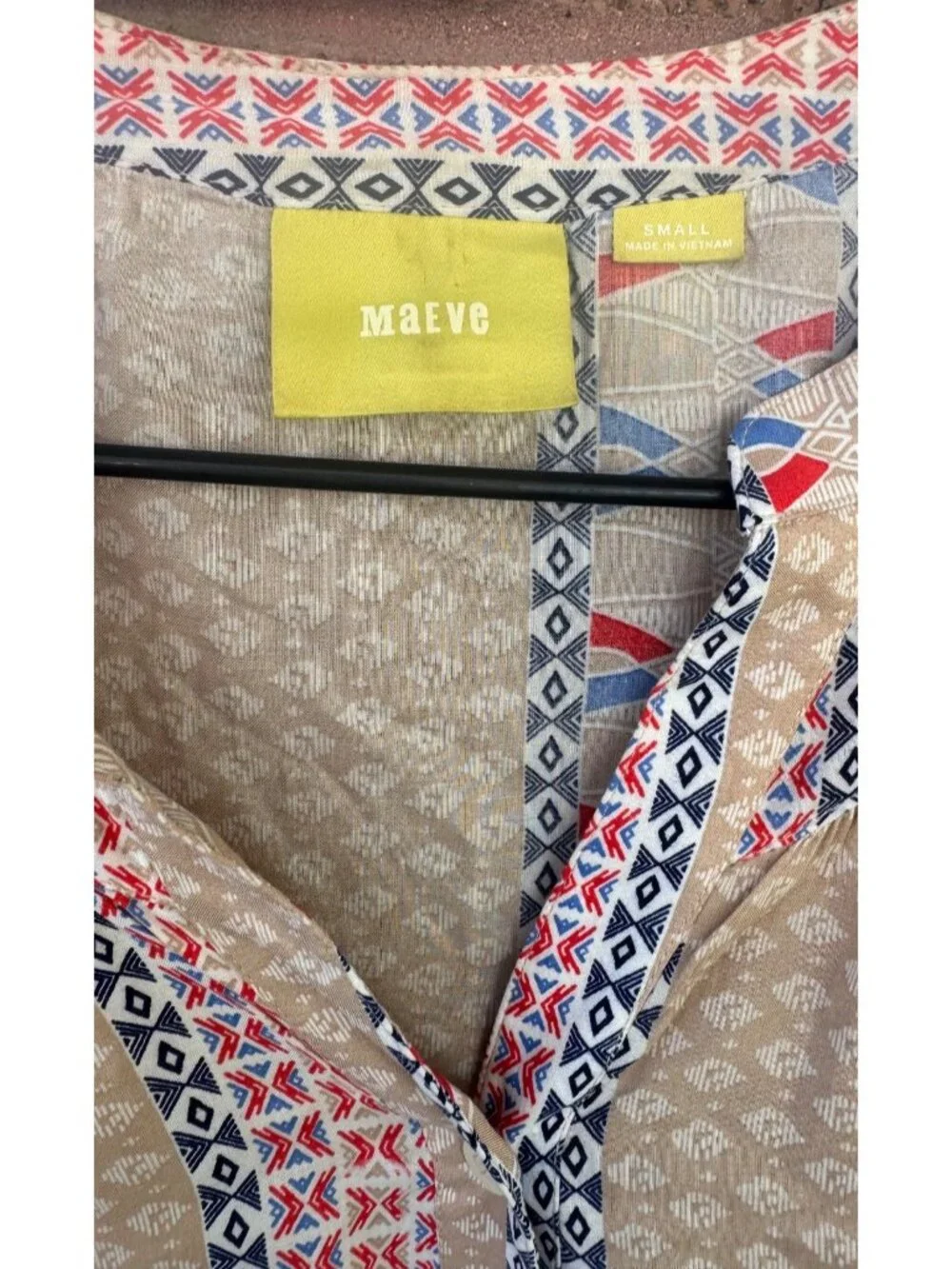 Maeve ANTHROPOLOGIE Sunset District Button Down Southwestern Print Blouse Small - Picture 4 of 8